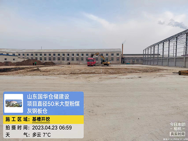 丽江大型粉煤灰钢板仓直径50米项目进场